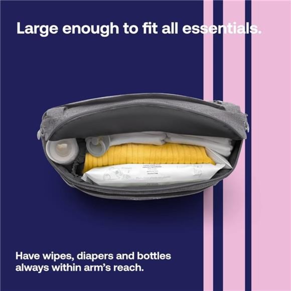 Organizer - Compact Size Multi-pocket Diaper Bag - Universal (Grey Melange) - Picture 4 of 6